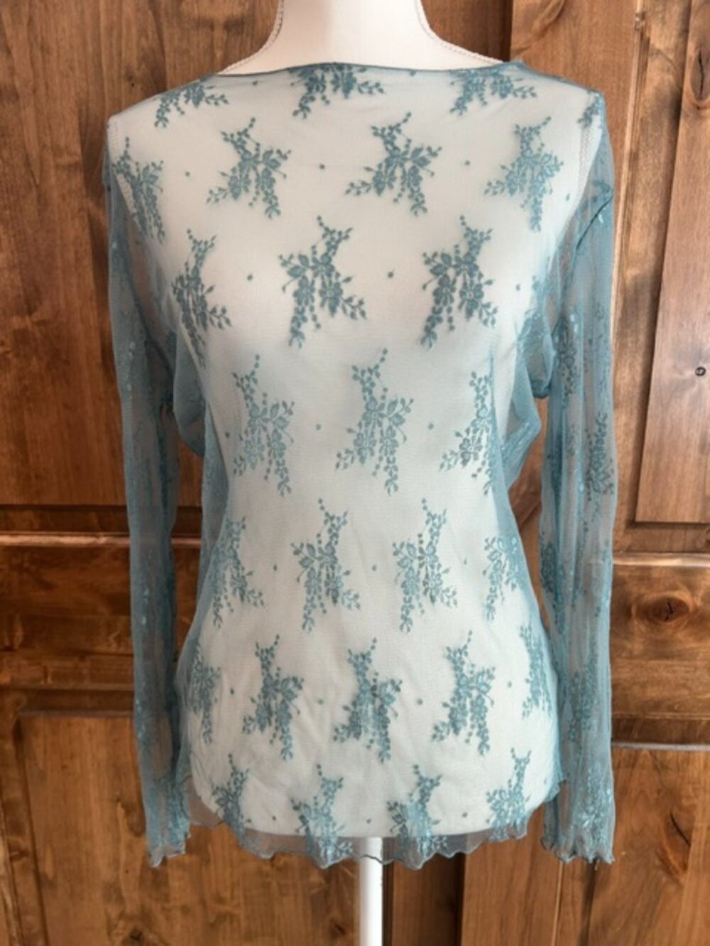 Teal Mesh Top